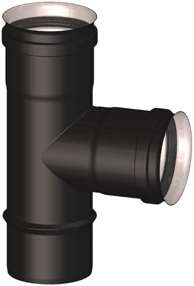 Stabile Raccordo a T 90° F/F/M Ø 100 mm - PER SCARICO FUMI STUFA A PELLET E CALDAIA A PELLET IN ACCIAIO