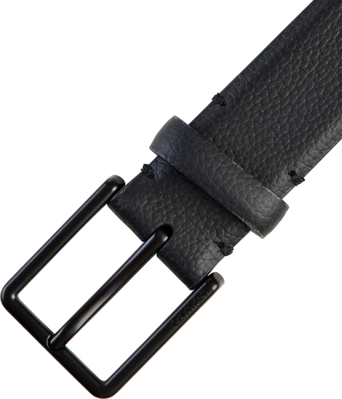 Ledergürtel CALVIN KLEIN "WARMTH BUCKLE PEBBLE 35MM FIXED", Herren, Gr. 125, schwarz (schwarz, matte schwarz), Web, Rindsleder, Gürtel Ledergürtel, Grössenverstellbar mit Metallschliesse schwarz, matte schwarz 125