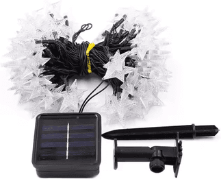 Inspire Curations Solar LED Star String Lights For Outdoor Garden Decor white 6.5 Meters 30 Lights