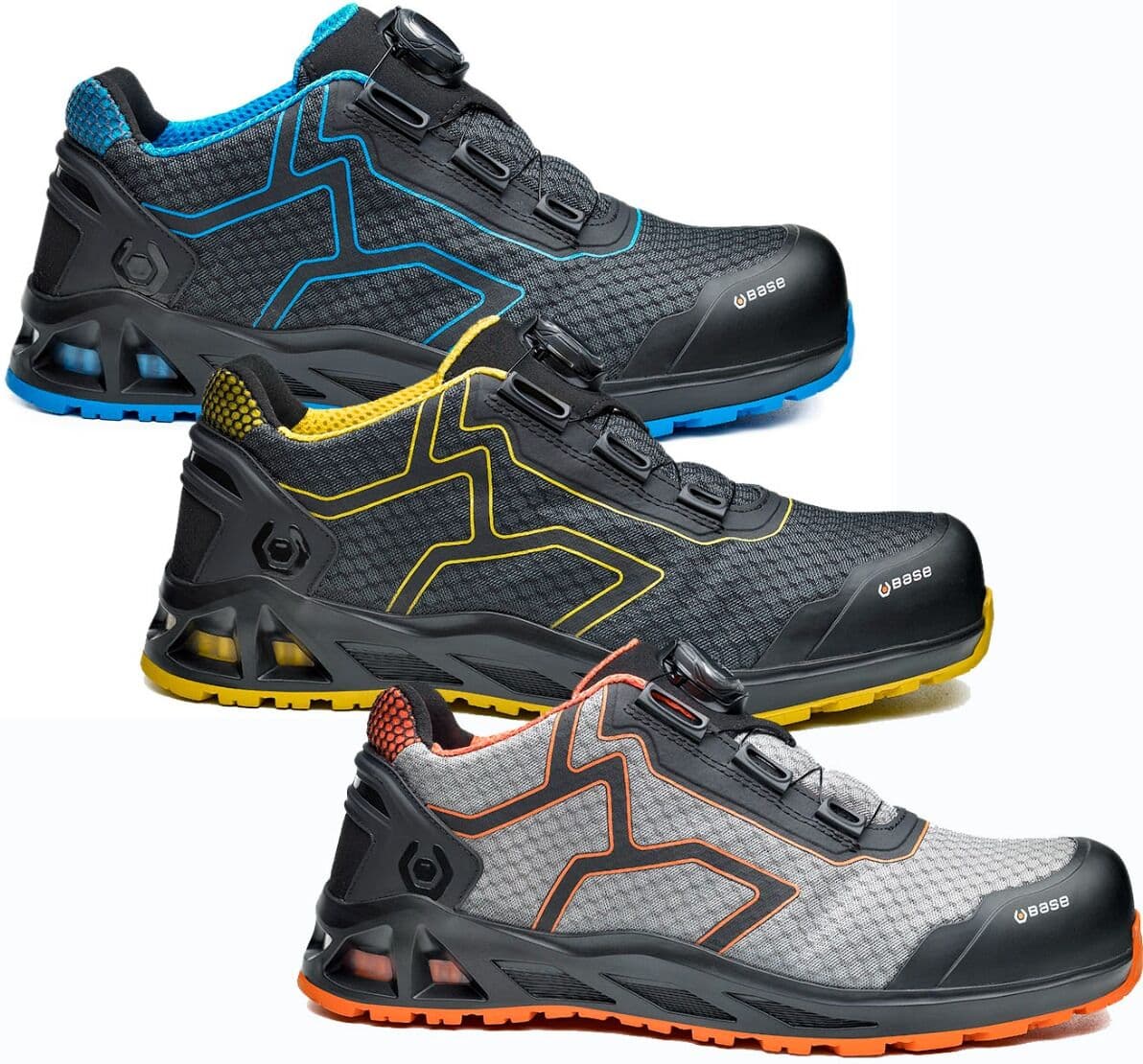 Base B1005 Sikkerhedssko Med Boa K-Jump/ K-Trek/ K-Rush S1p Hro Src-Sort/gul-38