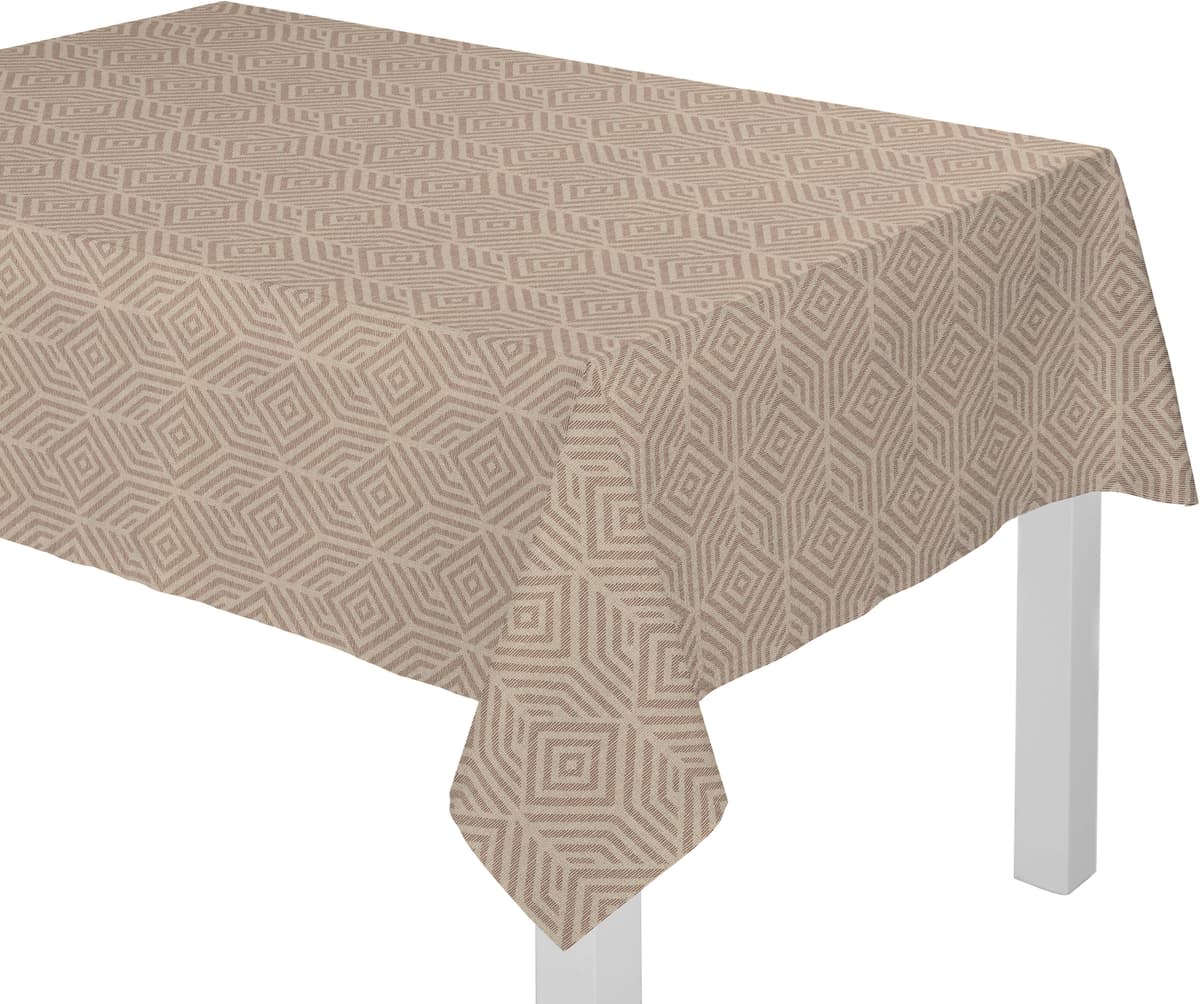 Tischdecke ADAM "Easy Diamond" Gr. 3, braun (dunkelbraun), B:145cm L:190cm, Bio-Baumwolle, Tischdecken, Tischdecke, aus 100% Bio-Baumwolle dunkelbraun B/L: 145cm x 190cm, 1 Stk., eckig