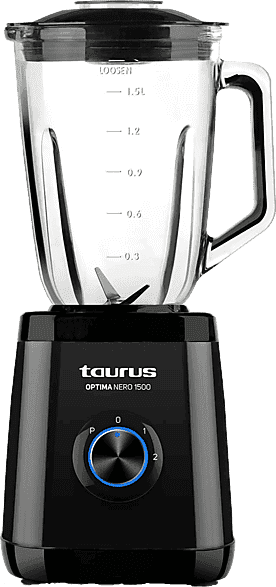 Batidora de vaso - Taurus Optima Nero 1500, 1500 W, 1,5 L, Negro