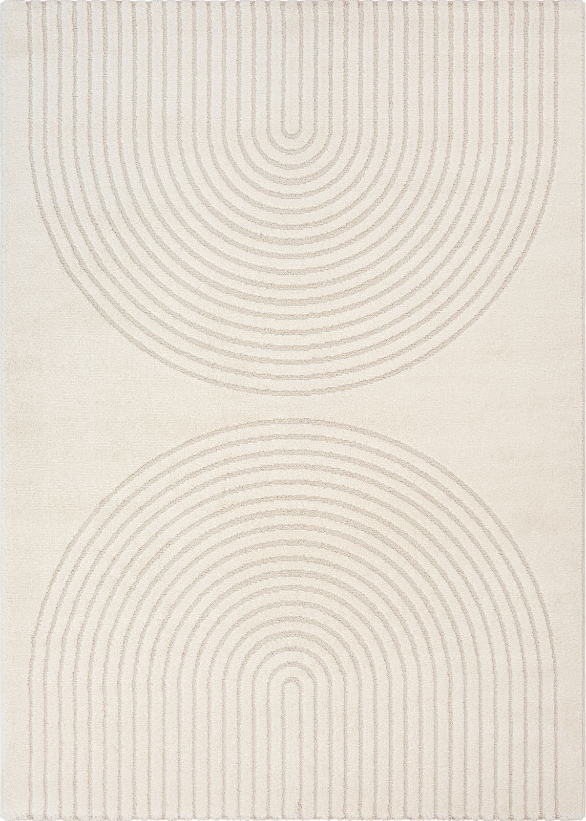 Teppich MERINOS "Eclipse", beige (creme), B:200cm H:14mm L:280cm, Polypropylen, Teppiche, Teppich, moderner Wohnzimmer Teppich, geometrisches Design creme B : 200cm 1 Stk., 14mm, L: 280cm