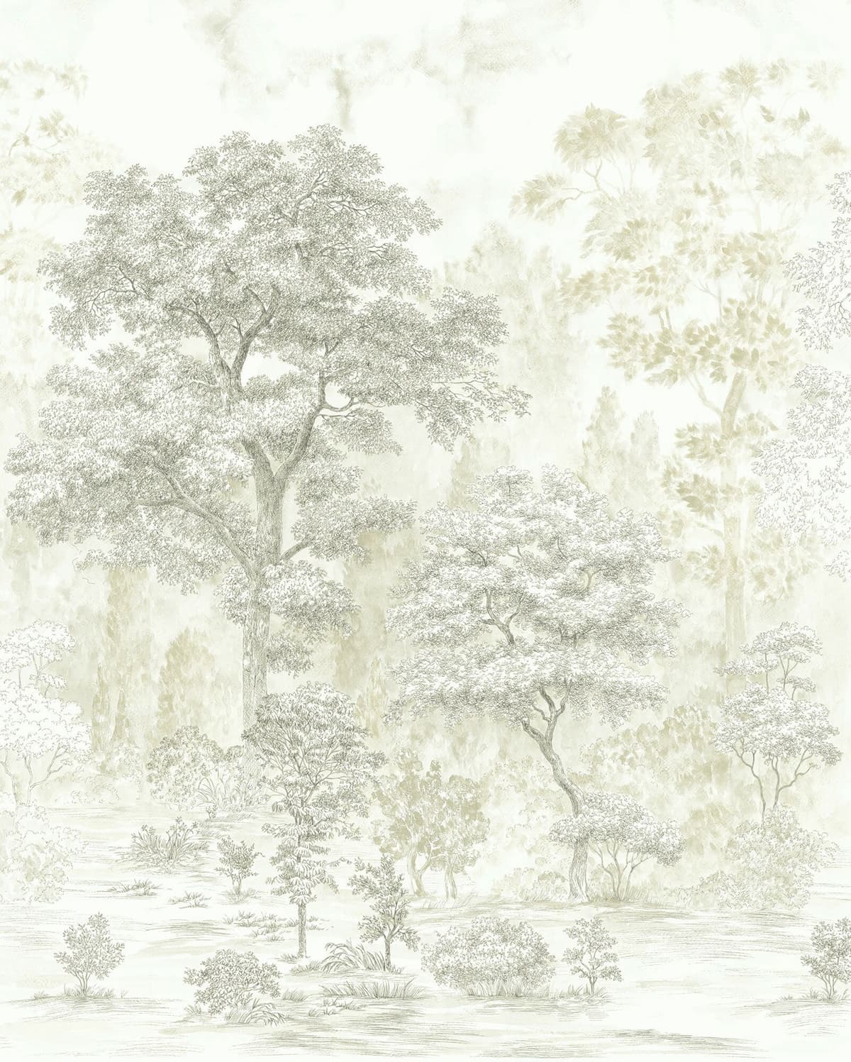 Vliestapete KOMAR "Digitaldruck Vlies - Noble Trees - Grösse 200 x 250 cm", bunt (grün, weiß, blau), B:200m L:250m, Vlies, Tapeten, Vliestapete, Wohnzimmer, Schlafzimmer grün, weiß, blau B/L: 200m x 250m, Rollen: 1