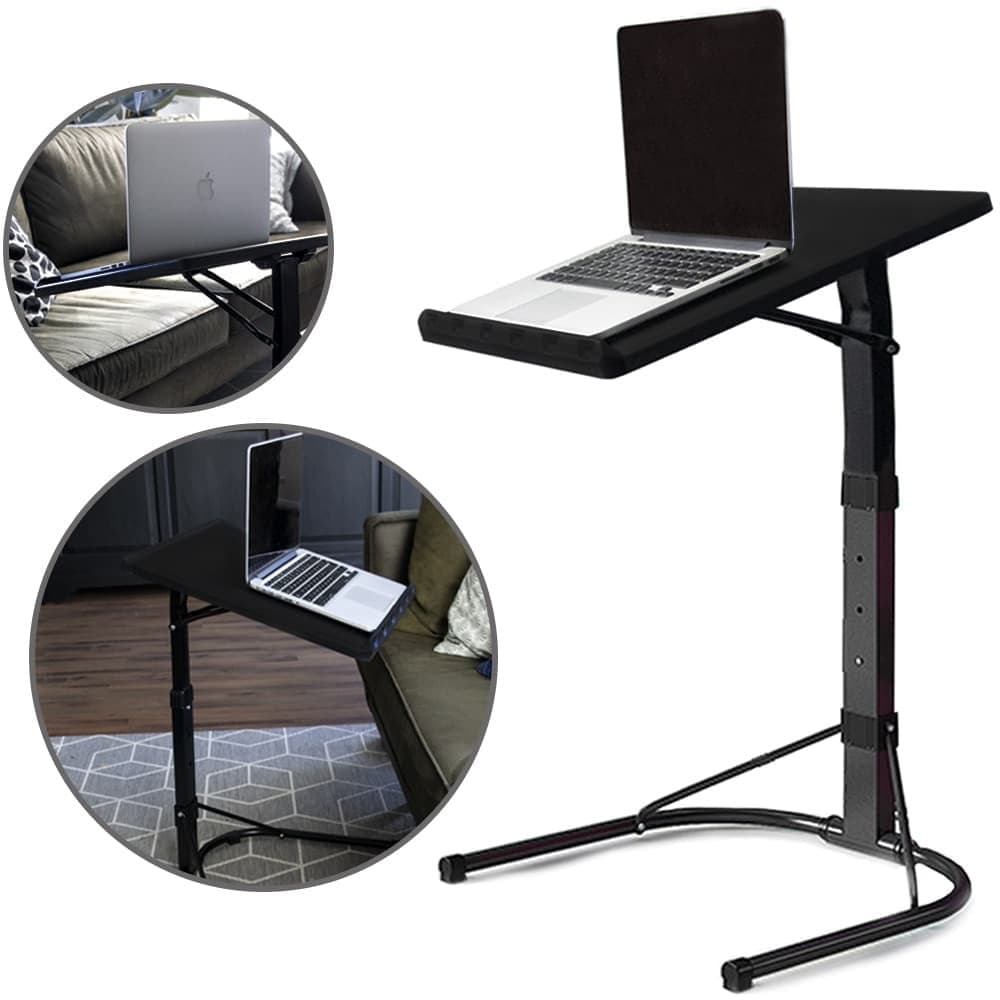 QUVIO Bijzettafel laptop - Hoogte verstelbaar - Zwart