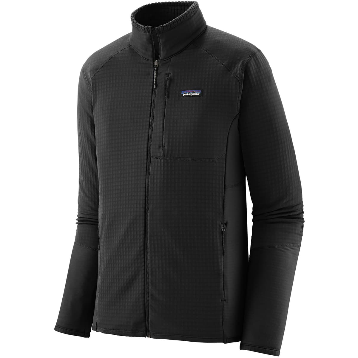 Patagonia R1 Herren Fleecejacke schwarz Größe M Trekking Klein verpackbar Wasserabweisend
