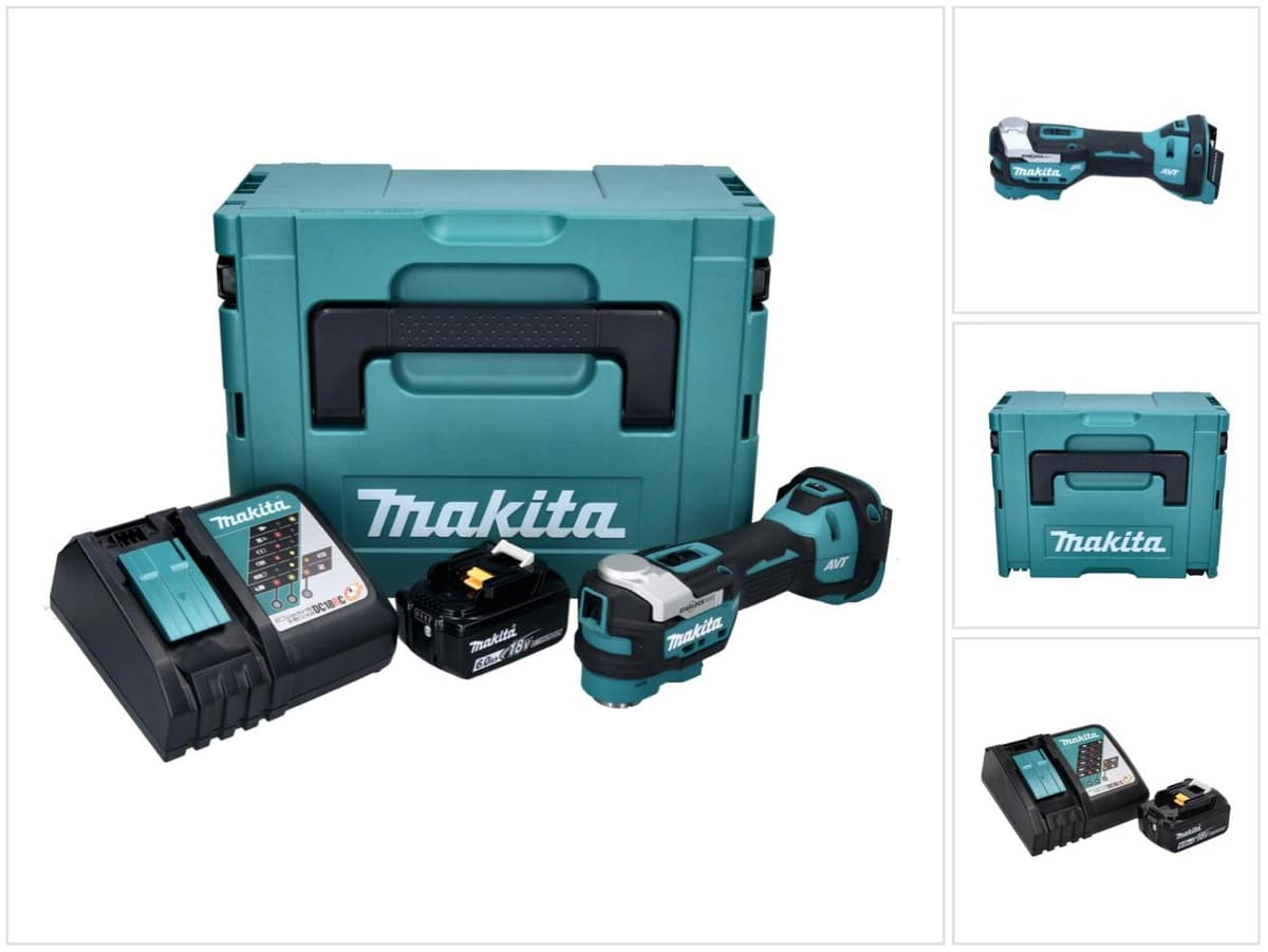 Makita DTM 52 RG1J Akku Multifunktionswerkzeug 18 V Starlock Max Brushless + 1x Akku 6,0 Ah + Ladegerät + Makpac