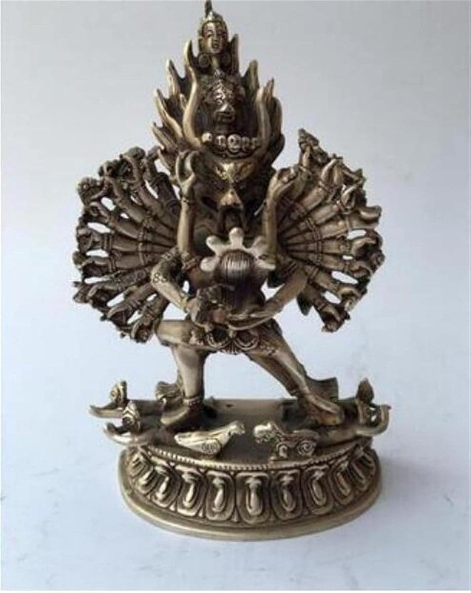 Ambachtelijk bronzen Boeddhabeeld voor op tafel in brons
