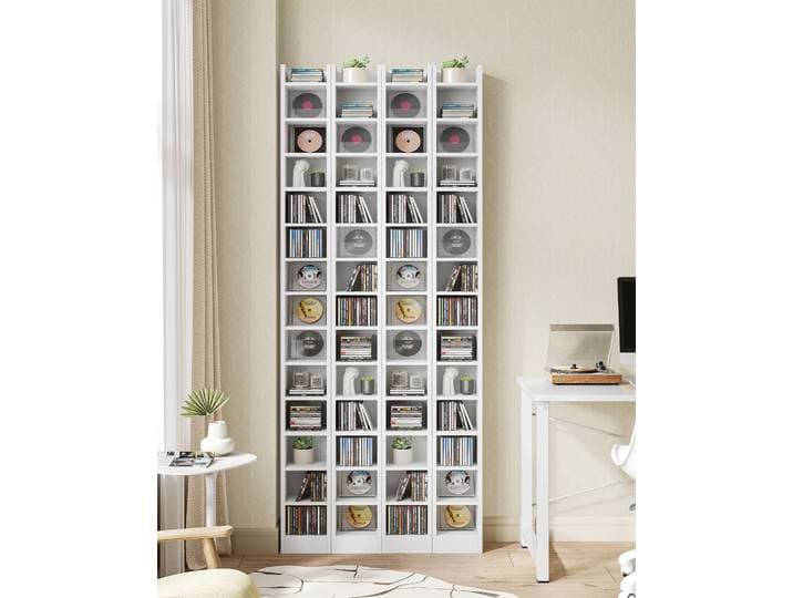 Étagère pour CD/DVD, étagère de rangement pour 272 CD, tour de rangement avec étagères réglables, unités de présentation multimédia pour le bureau