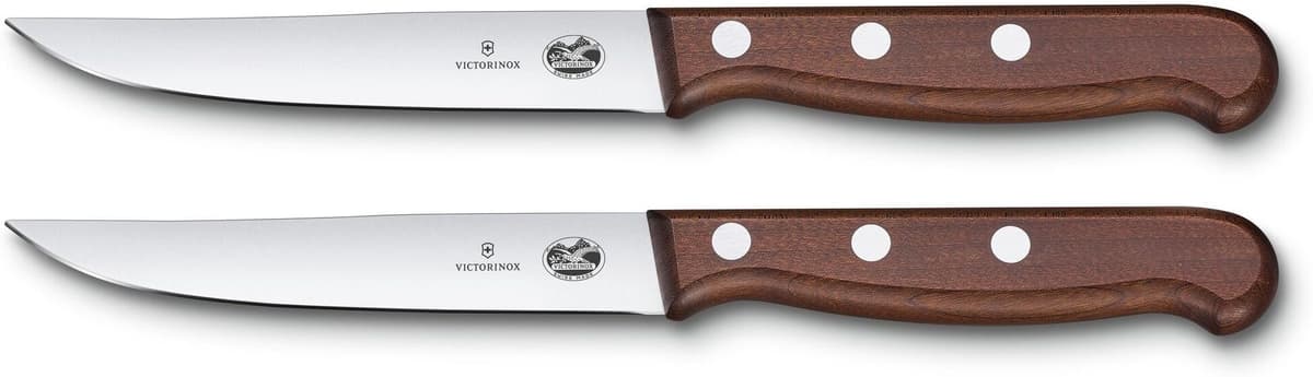 Steakmesser VICTORINOX "2 Stück", braun, Edelstahl, Essmesser, Steakmesser braun Einheitsgröße