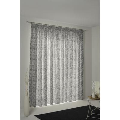 Vorhang ADAM "Flower Cuvée" Gr. 4, schwarz, B:145cm H:245cm, Jacquard, Baumwolle (Bio-Baumwolle), Gardinen, aus 100% Bio-Baumwolle