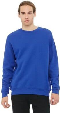 Bella + Canvas 3945 Sponge Fleece Drop Shoulder Crewneck Sweatshirt in True Royal Blue size Small   Cotton/Polyester Blend BC3945, B3945, 3945RD