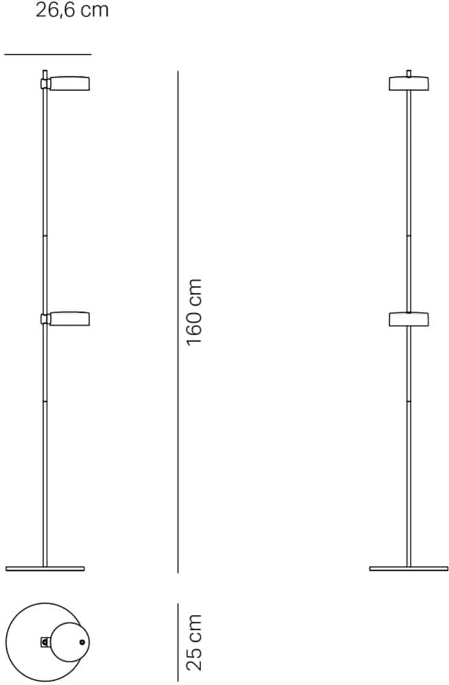Lámpara pie led blanco recargable regulable 2 módulos zafferano