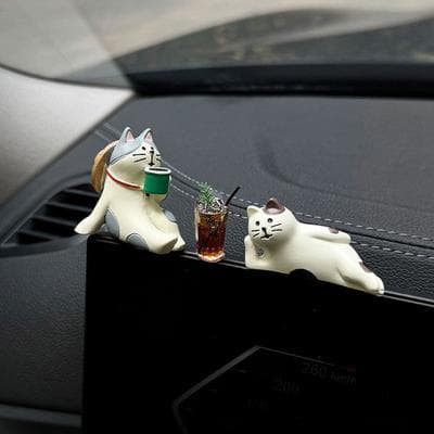 Discount Dollar Deals Cute Car Interior Decoration Ornaments, Mini Cat Action Figure, Auto Dashboard Rearview Mirror Decoration, Car Accessori a1