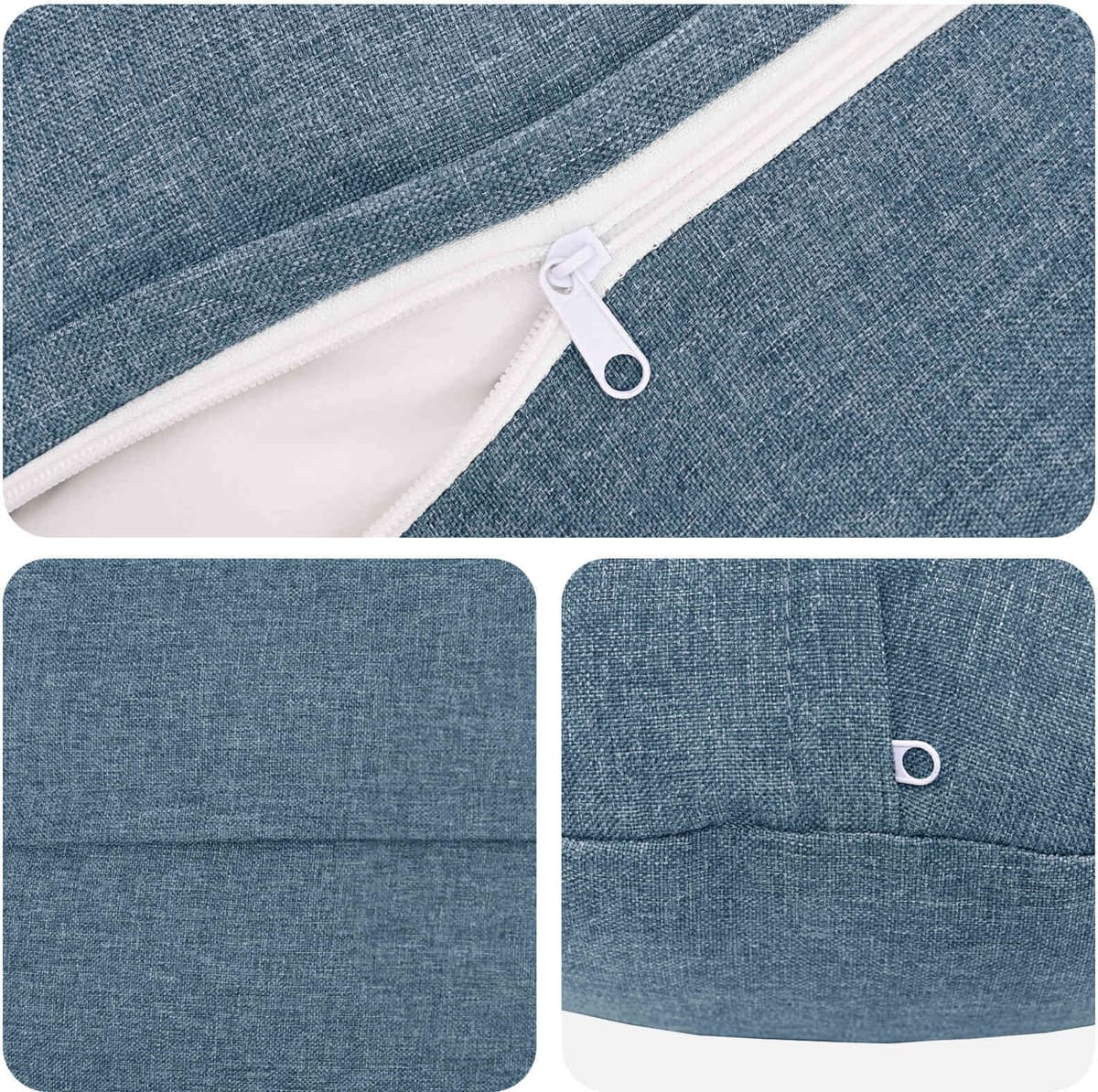 vidaXL Housse de coussin 2 pc HEERLEN Bleu denim Ø 50 cm Tissu