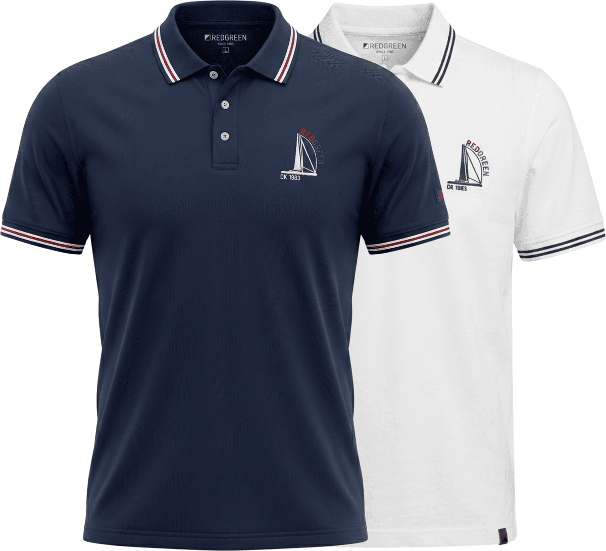 Amazon Redgreen Mix Polo I Str. Large - Til Mænd - Fra Redgreen White L