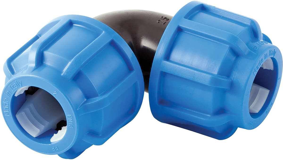 Fip RACCORDO A COMPRESSIONE TUBO POLIETILENE GOMITO 90° Ø 50x50 mm