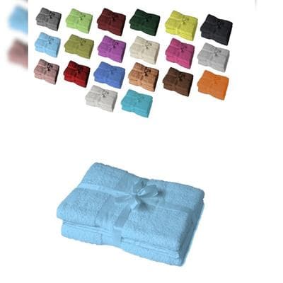 EXKLUSIV HEIMTEXTIL Handtuchserie im Set mit Schleife Marke Saunatuch 2er Set 80 x 200 cm Hellblau