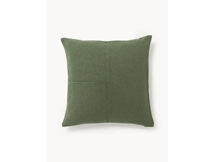 Handgeweven kussenhoes Terre met decoratieve naad