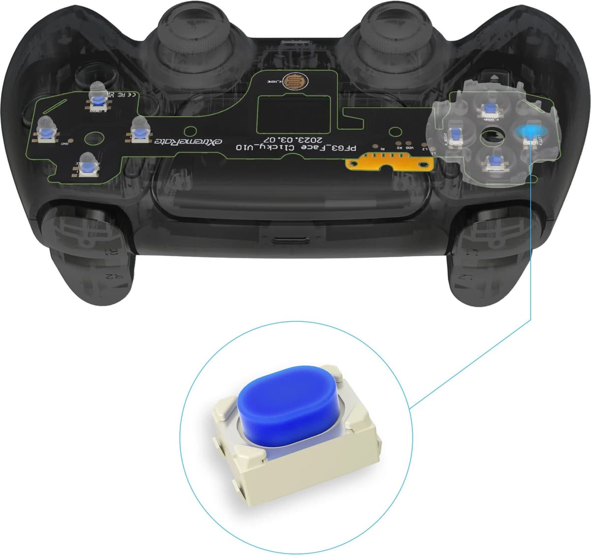 eXtremeRate Face Clicky Kit for PS5 Controller BDM-030, Custom Tactile Dpad Action Buttons, Mouse Click Kit