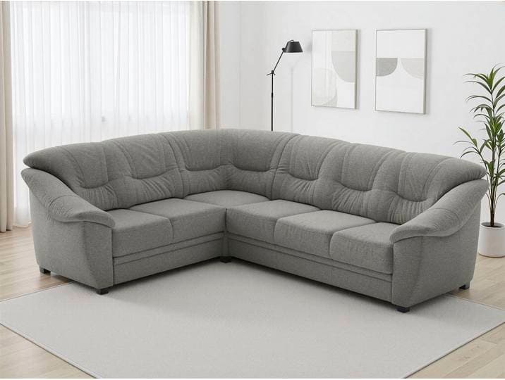 Ecksofa SIT & MORE Savona L-Form, B. 262 cm, Komfortsitz, Eckcouch mit Stoff- & Lederwahl , grau (stone), B:262cm H:90cm T:212cm, Sofas, Ecksofa, optional Schlaffunktion, Liegefl. 120x195 cm