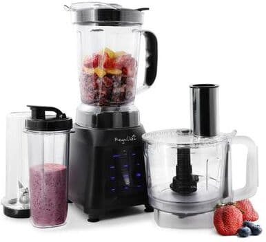 MegaChef 8 Cup 1400W Digital Blender with 5 Cup Food Processor and Two 24 Ounce Travel Cup Combo Set