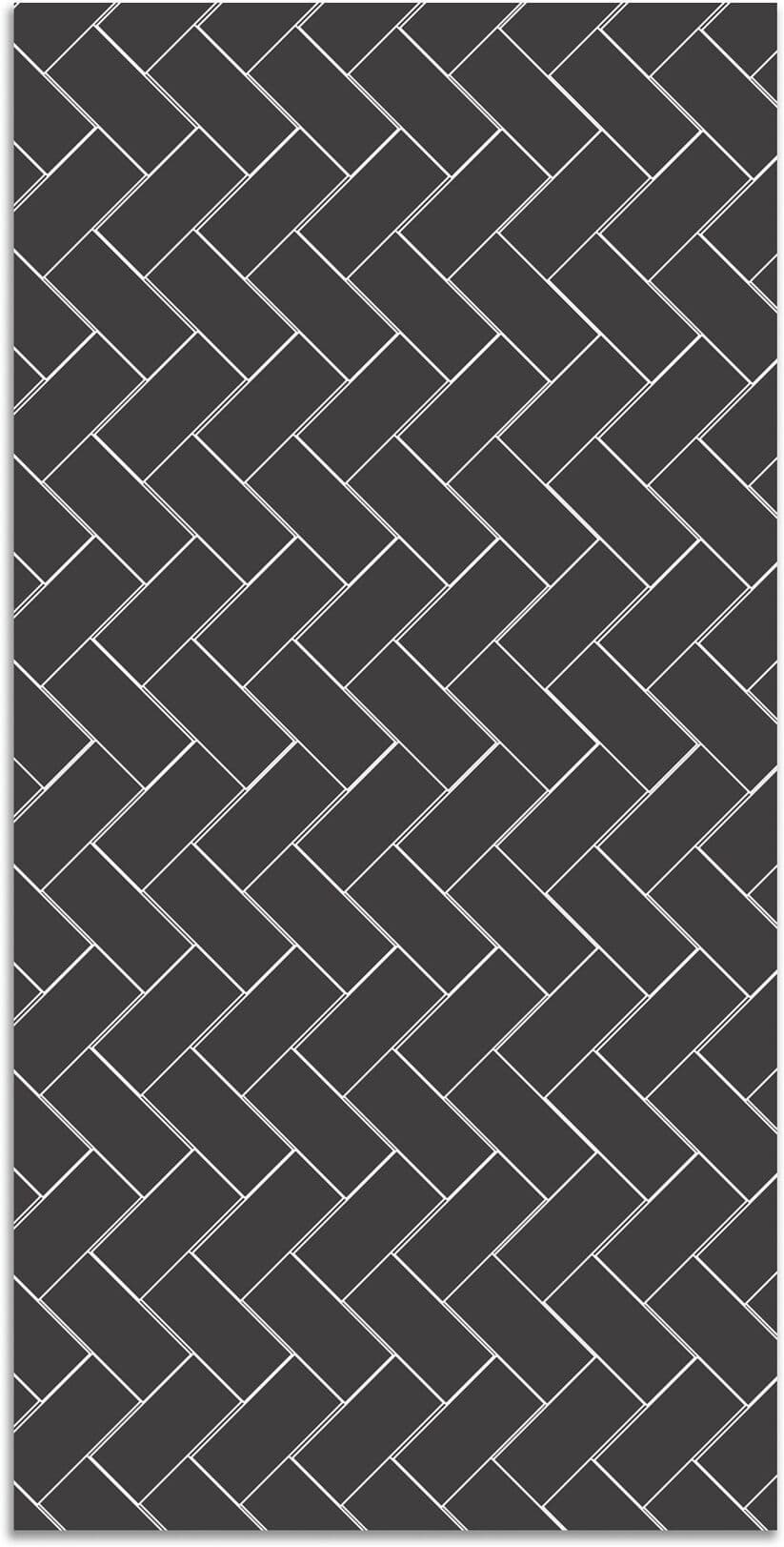 Home and Living Alfombra vinílica mosaico ladrillos gris 80x250 cm