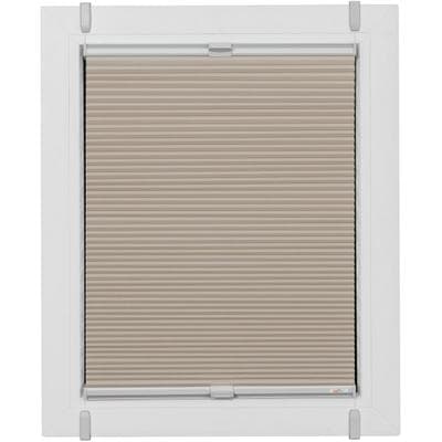 Plissee SUNLINES "Start-up Style Honeycomb, ohne Bohren, verdunkelnd, Klemmträger", beige (sand, weiß, weiß), B:73cm H:115cm, Obermaterial: 100% Polyester, Plissees, verspannt mit Simply-Fix Klemmträger, Wabenplissee, nach Maß