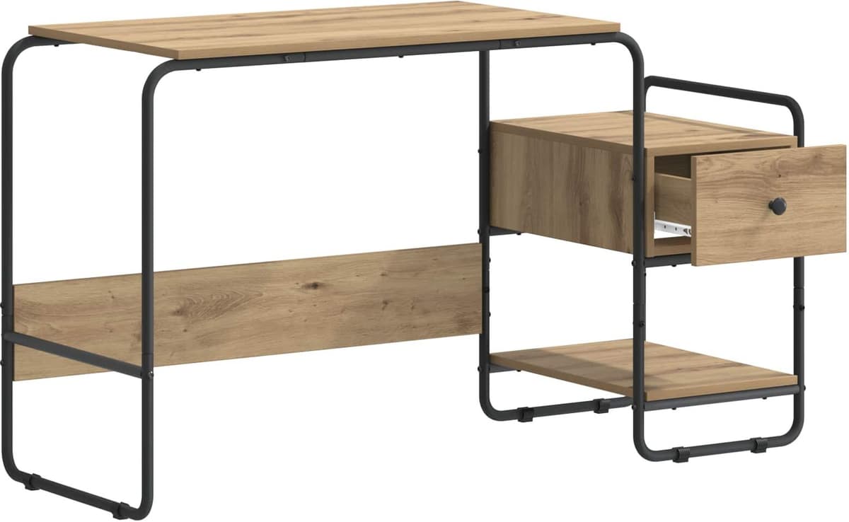 vidaXL Bureau avec rangement Chêne artisanal 131,5 x 50 x 75,5 cm