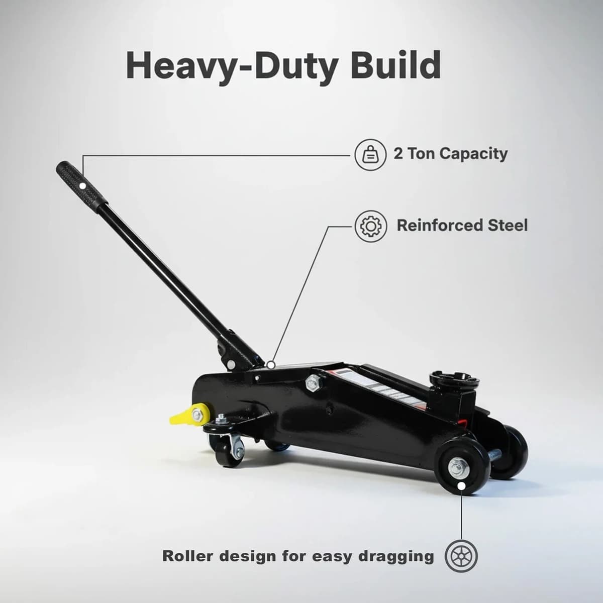 NONE SAEIV 2-Tonne Hydraulic Floor Jack, Professional Heavy-Duty Floor Jack for Garage & Workshop, Sturdy and Durable