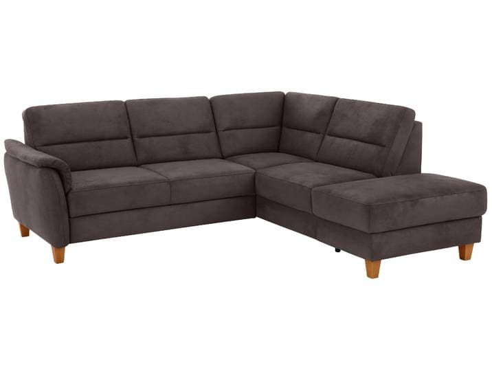 Ecksofa HOME AFFAIRE Palmera, L-Form, B: 236 cm, Bettfunktion & Bettkasten wählbar , braun (mokka), B:236cm H:89cm T:212cm, 100% Polyester;Struktur (100% Polyester);Luxus-Microfaser in Lederoptik (100% Polyester), Sofas, Ecksofa, Federkern-Polsterung, Sitzhöhe 48 cm, handgefertigt, stilvolles Design
