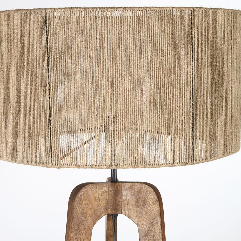 Maisons du Monde Lámpara de pie trípode de madera de mango y yute Alt. 154 cm