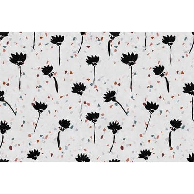 Fototapete LIVING WALLS "Walls by Patel Terrazzo 2", grau (bunt), B:4m L:2,7m, Vlies, Tapeten, Vlies, Wand, Schräge