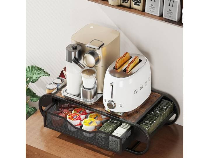 Tiroir porte-capsules de café, tiroir pour capsules de café K-Cup, tiroir de rangement avec paniers latéraux pour station à café, pour