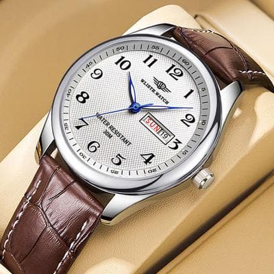 Uplifted Trends Vintage Ultra Thin Mens Waterproof Quartz Watch With Night Light A Perfect Gift For Any Occasion brown