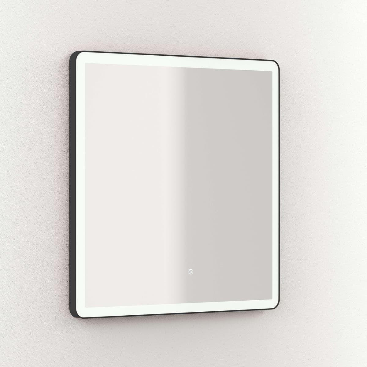 Manillons Torrent Espejo de baño con luz TRILED frontal Nao .  (80 x 80 cm) Negro mate