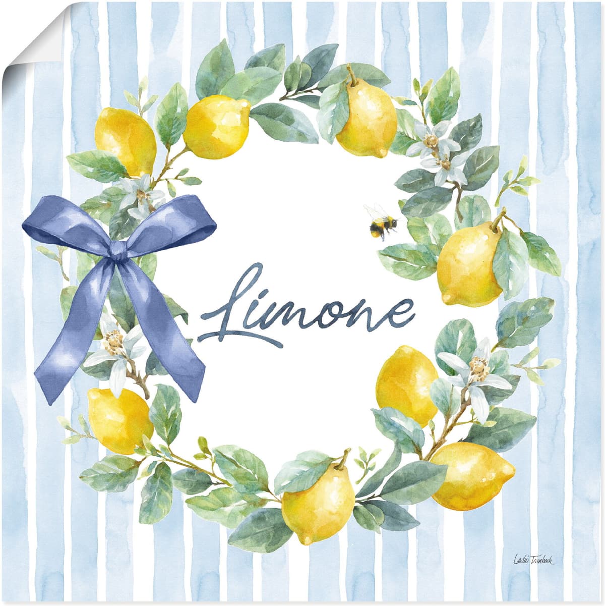 Wandbild ARTLAND "Le Citron IV", bunt (farbe bild(er): gelb), B:50cm H:50cm, Papier, Bilder, Wandbild, als Alubild, Leinwandbild, Poster, Wandaufkleber in verschied. Grössen farbe bild(er): gelb B/H/T: 50cm x 50cm, Poster Arrangements quadratisch, 1 Stk.