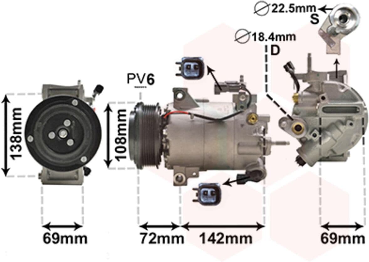Airco-compressor VAN WEZEL 1800K603
