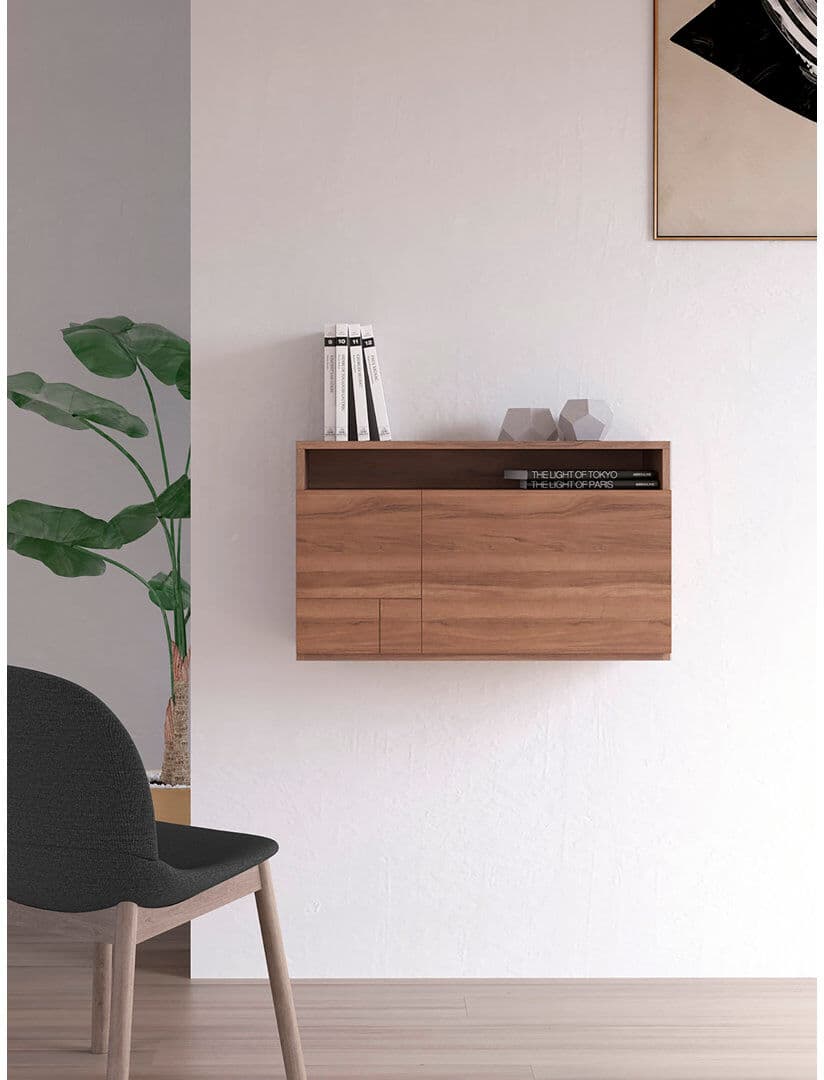 Latitude Run Fryman Foldable Floating Desk Walnut