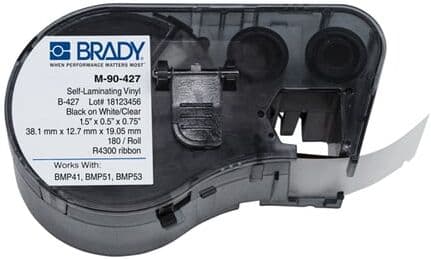 Brady M-90-427 Etiquetas de vinil laminado 38,1 mm x 12,7 mm x 19,05 mm