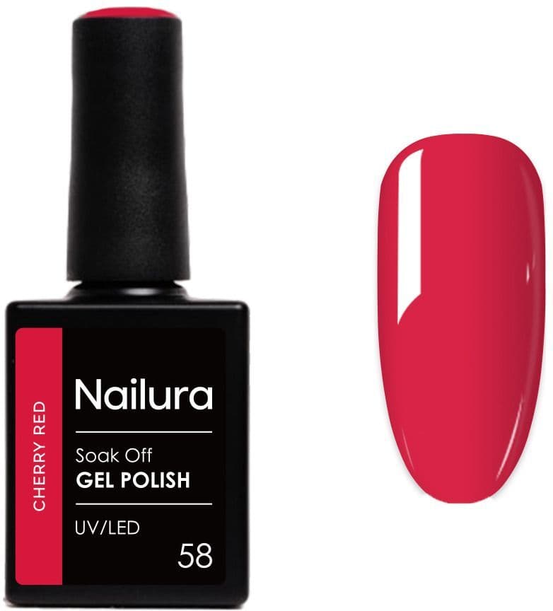 Nailura Gel Polish 58 - Cherry Red - 10 Ml. Gellak Farger Gel Polish / Gellakk Negler