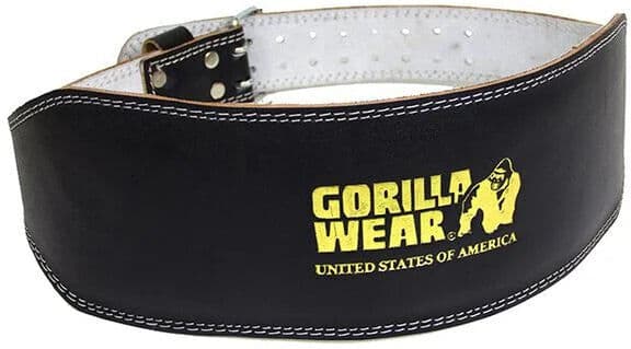 Gorilla Wear Leather Padded Belt (15cm), Black/gold, 2xl/3xl