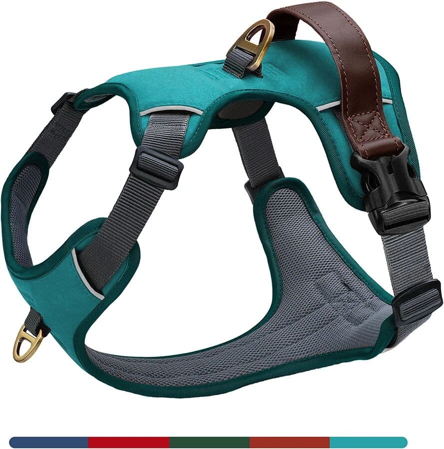 Didog Vintage Dog Harness Durable PU Leather Dog Harnesses Breathable Pet Vest With Control Handle Retro for Small Medium Large Dogs