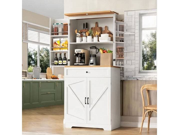 Buffet haut blanc soft white 80x40x180 cm MDF et panneaux de particules 12 compartiments