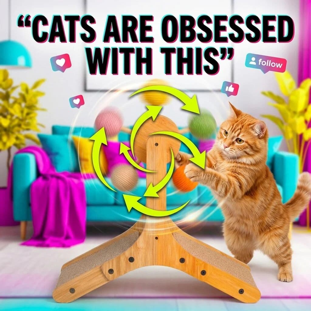 NONE Cat Scratching Toy Sisal Ball Interactive Cat Toy Balance Wheel Solid Wood Cat Scratcher  2026 Premium Best Quality Fast