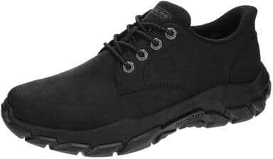 Skechers USA Santoro-Reeve (Men's) Casual in Black, Size 12 M, Leather/Memory Foam