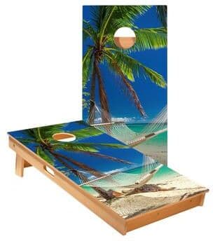 Skip's Garage Hammock On The Beach Tropical Cornhole Boards