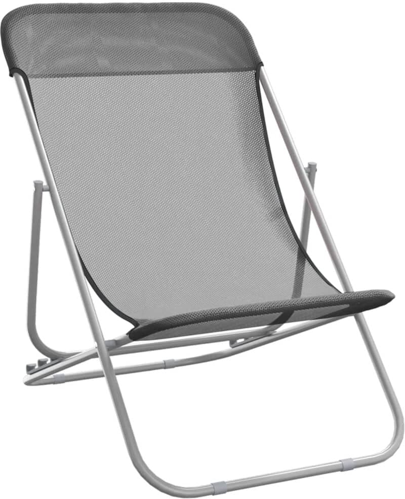 vidaXL Chaises plage pliantes lot de 2 textilène acier enduit poudre