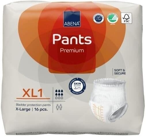 Abena Pants Premium 1 XL - 12 paquets de 16 protections