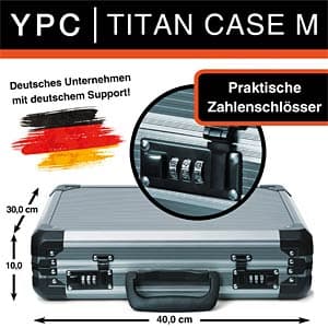 YOUR PERFECT CASE YPC CS00020TICB - TitanCase M, Aktenkoffer, grau, 400x300x100 mm